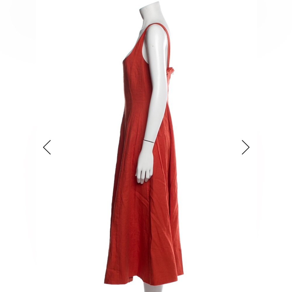 ✨NWT Christian Lacroix Vibrant Orange Linen Midi Dress | Sleeveless | Size 6 ✨ - Picture 9 of 10